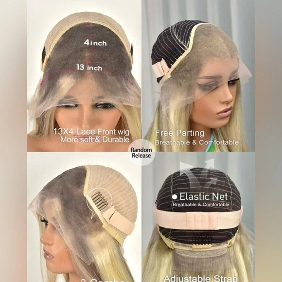 Honey Blonde (P18/613), 13by4 Lace 100%HUMAN Hair, 22inches/180%DENSITY PAID 240